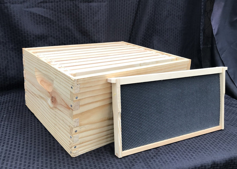 10 Frame - 9 5/8" Hive Body W/ Frames and Foundation (Complete) - Bee Friends Farm