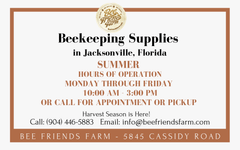 Summer 2020 Beekeeping Supplies Update: Summer Hours and Harvest Supplies - Bee Friends Farm