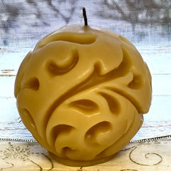 Beeswax Swirl Sphere Candle - Bee Friends Farm