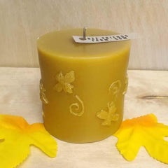 Decorative Pillar Candle with Bee Design - Bee Friends Farm